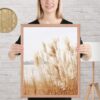Pampas Grass Wall Art with Seascape Background | Framed poster