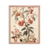 Vintage Floral Motifs with Red Berries 02 | Framed poster