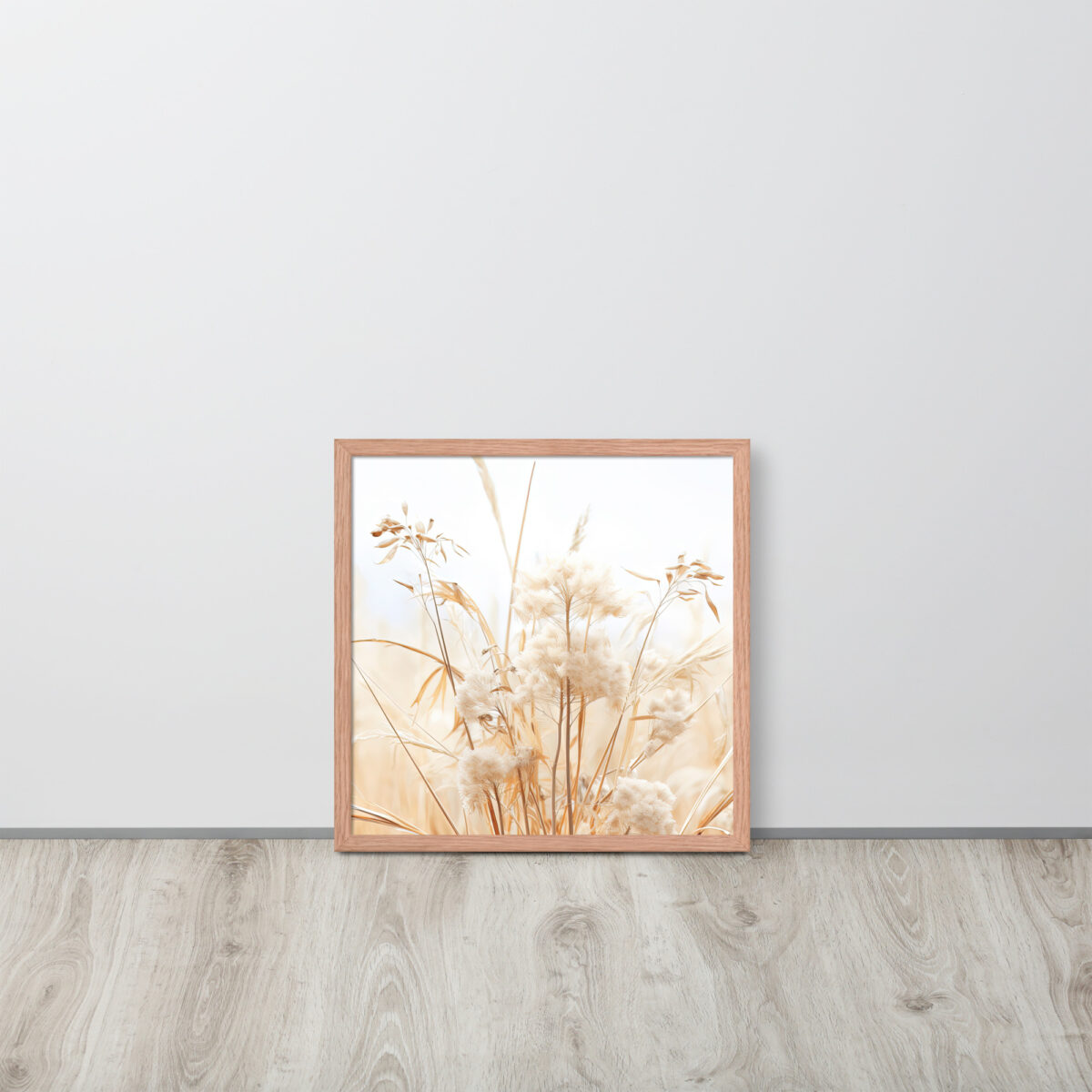 Dried Prairier Grass White Flowers | Framed Poster