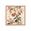 Vintage Floral Motifs with Red Berries 02 | Framed poster