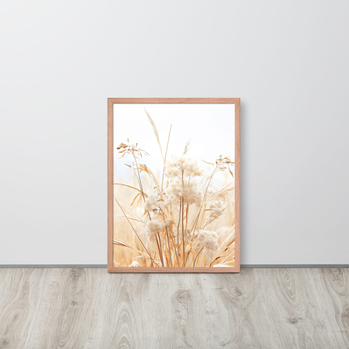 Dried Prairier Grass White Flowers | Framed Poster