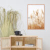Pampas Grass Wall Art with Seascape Background | Framed poster