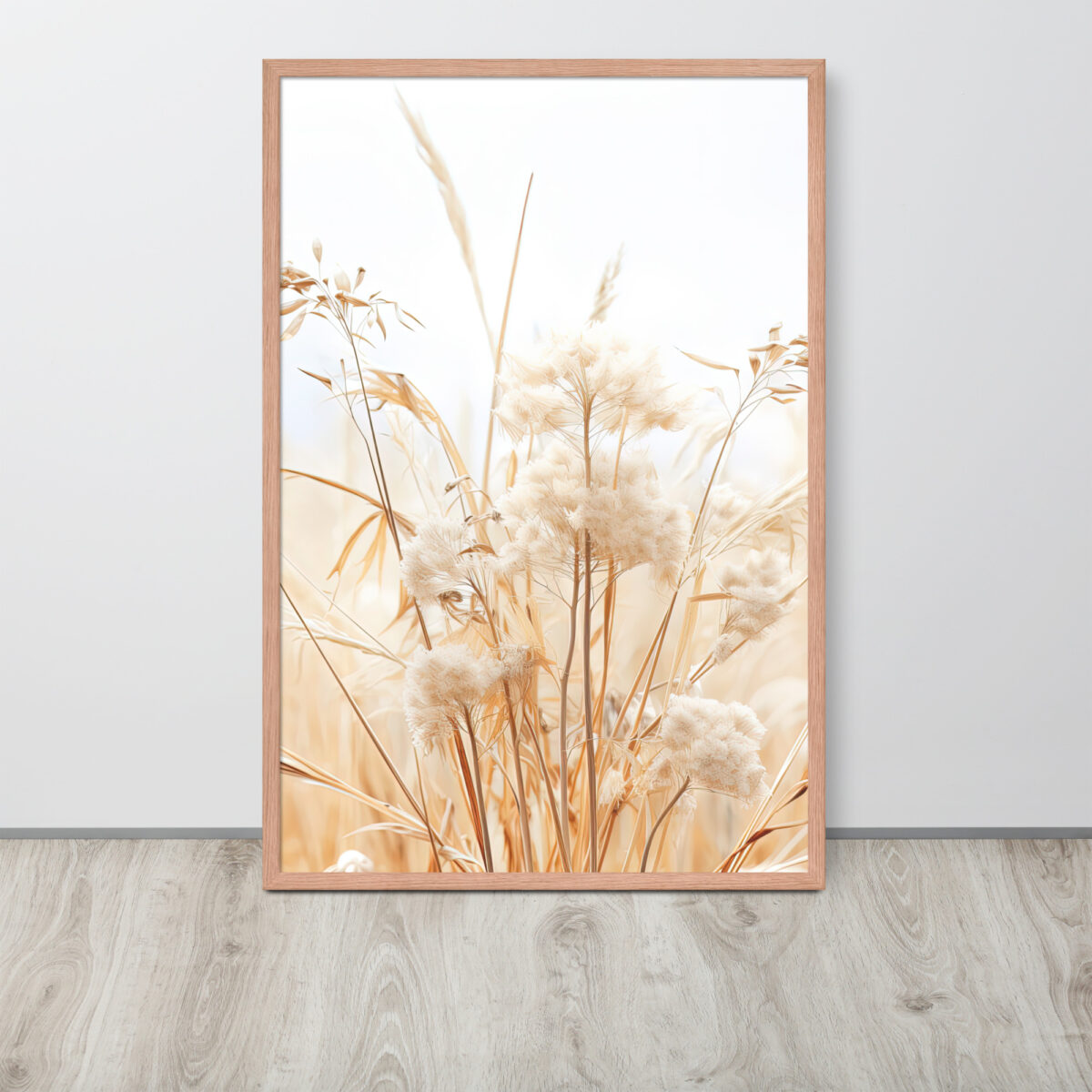 Dried Prairier Grass White Flowers | Framed Poster