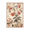 Vintage Floral Motifs with Red Berries 02 | Framed poster