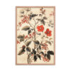 Vintage Floral Motifs with Red Berries 03 | Framed poster