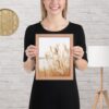 Pampas Grass Wall Art with Seascape Background | Framed poster