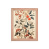 Vintage Floral Motifs with Red Berries 01 | Framed poster