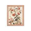 Vintage Floral Motifs with Red Berries 02 | Framed poster