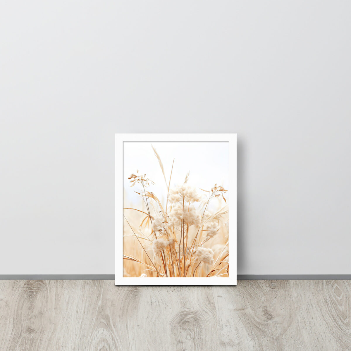 Dried Prairier Grass White Flowers | Framed Poster