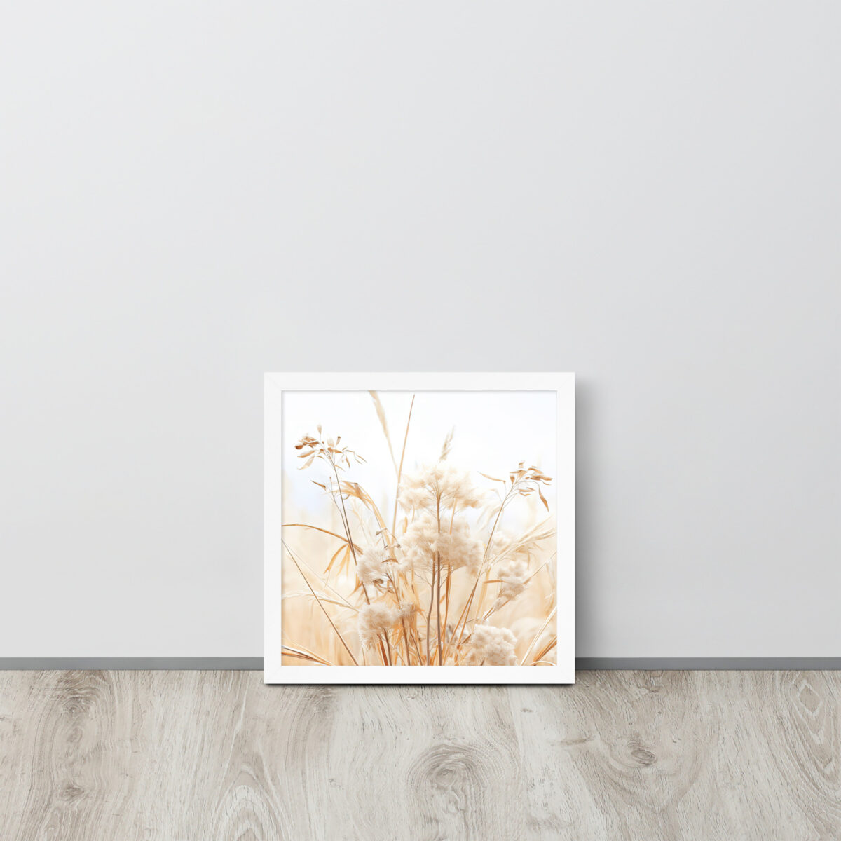 Dried Prairier Grass White Flowers | Framed Poster