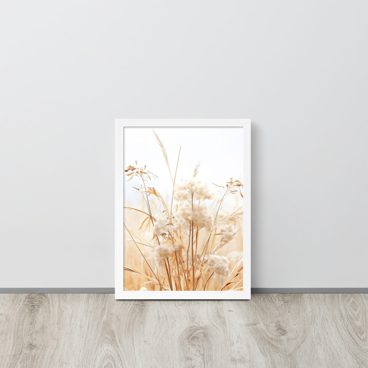 Dried Prairier Grass White Flowers | Framed Poster