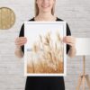 Pampas Grass Wall Art with Seascape Background | Framed poster