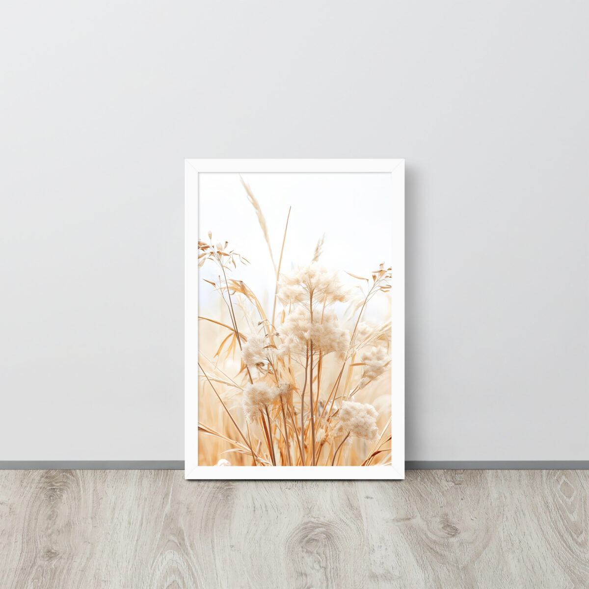 Dried Prairier Grass White Flowers | Framed Poster