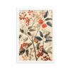 Vintage Floral Motifs with Red Berries 01 | Framed poster