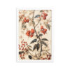 Vintage Floral Motifs with Red Berries 02 | Framed poster