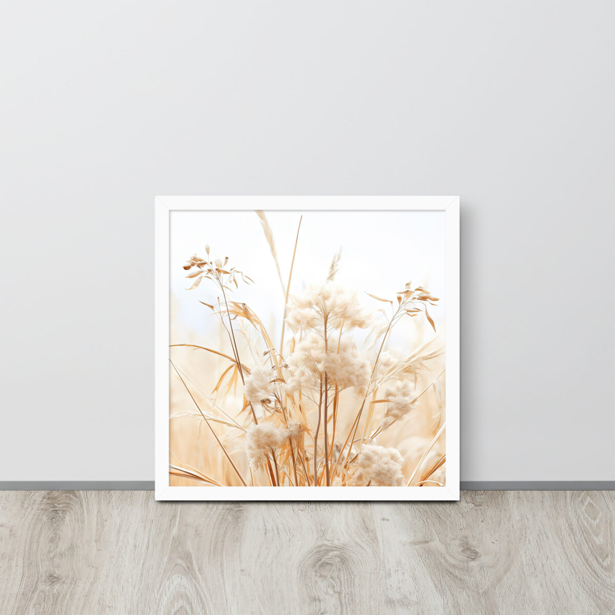 Dried Prairier Grass White Flowers | Framed Poster