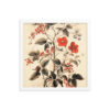 Vintage Floral Motifs with Red Berries 03 | Framed poster