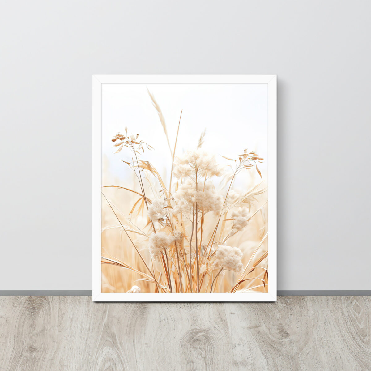 Dried Prairier Grass White Flowers | Framed Poster