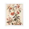 Vintage Floral Motifs with Red Berries 02 | Framed poster