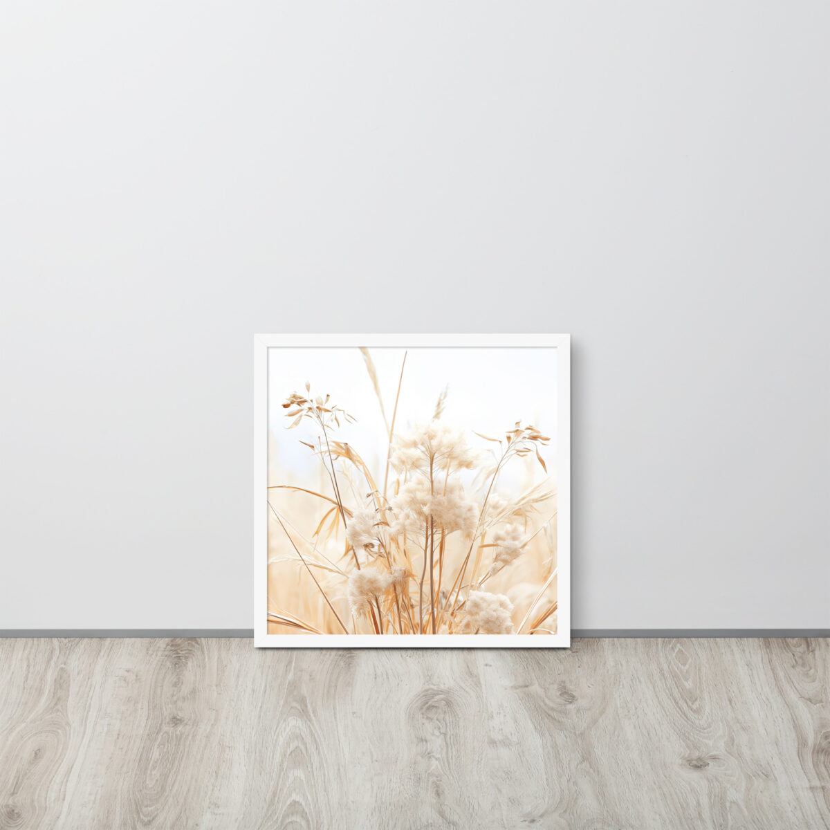 Dried Prairier Grass White Flowers | Framed Poster