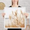 Pampas Grass Wall Art with Seascape Background | Framed poster