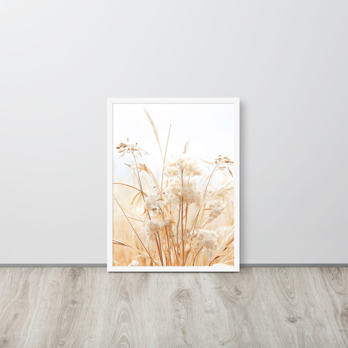 Dried Prairier Grass White Flowers | Framed Poster