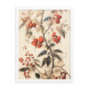 Vintage Floral Motifs with Red Berries 02 | Framed poster