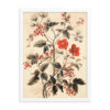 Vintage Floral Motifs with Red Berries 03 | Framed poster
