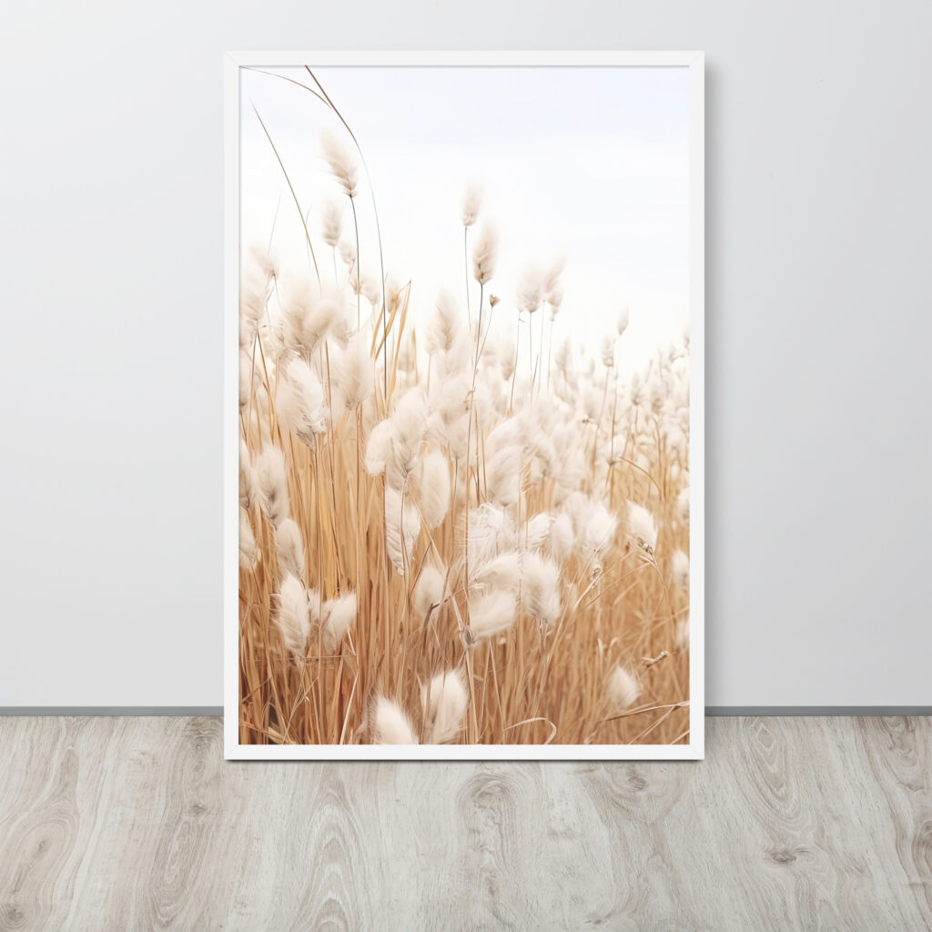Dried Prairier Fluffy Grass | Framed Poster