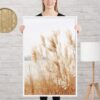 Pampas Grass Wall Art with Seascape Background | Framed poster