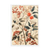 Vintage Floral Motifs with Red Berries 01 | Framed poster