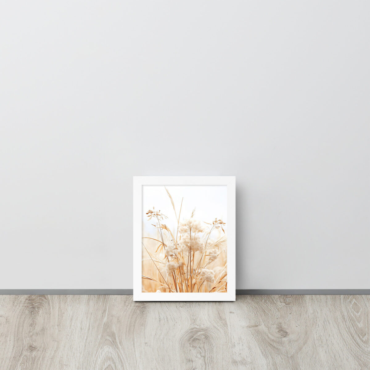 Dried Prairier Grass White Flowers | Framed Poster