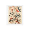 Vintage Floral Motifs with Red Berries 01 | Framed poster