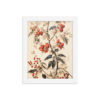 Vintage Floral Motifs with Red Berries 02 | Framed poster