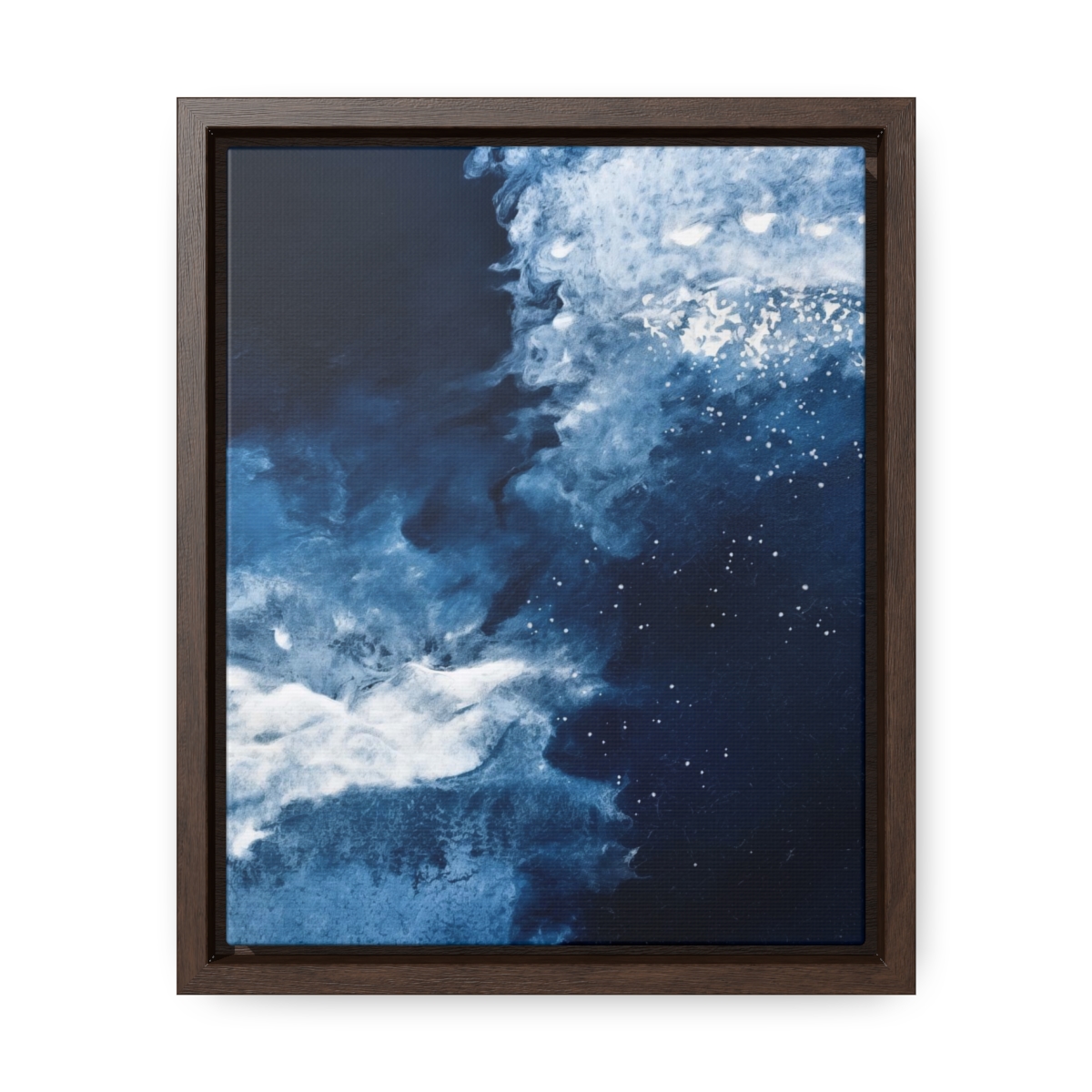 Icy Currents Blue Abstract Art | Framed Gallery Canvas Wrap