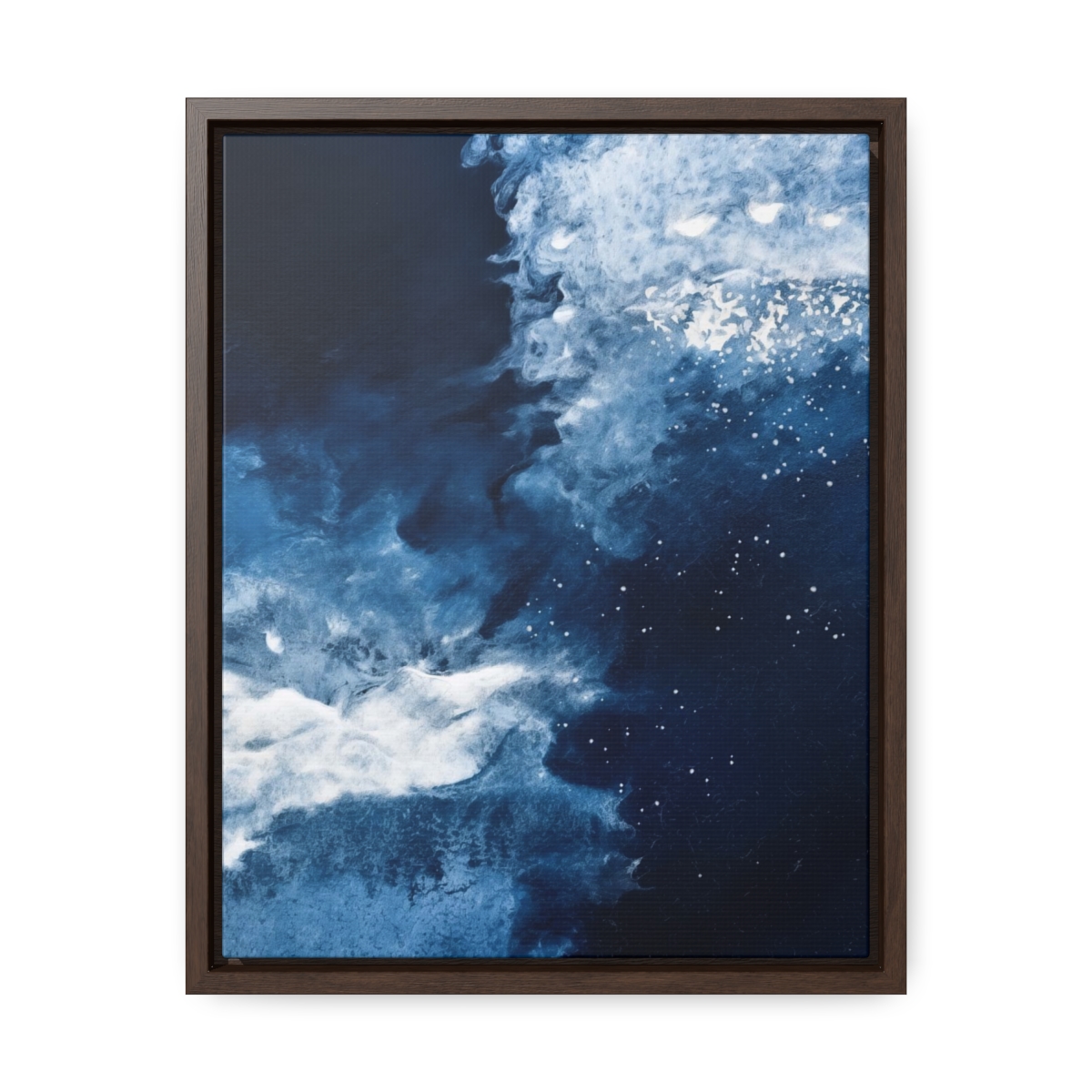 Icy Currents Blue Abstract Art | Framed Gallery Canvas Wrap