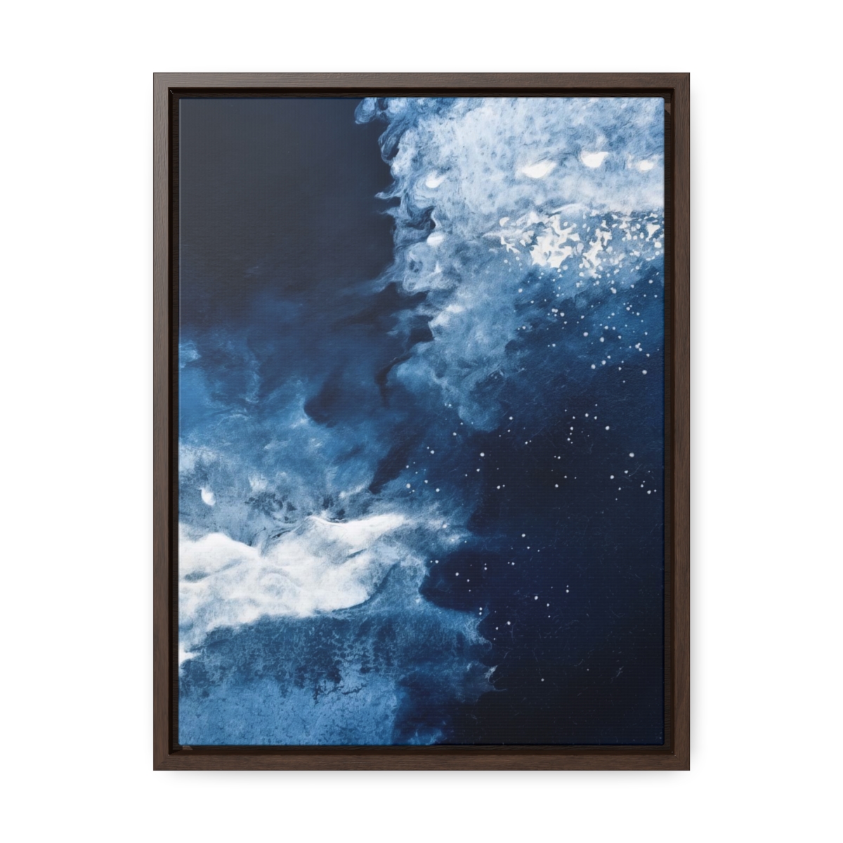 Icy Currents Blue Abstract Art | Framed Gallery Canvas Wrap