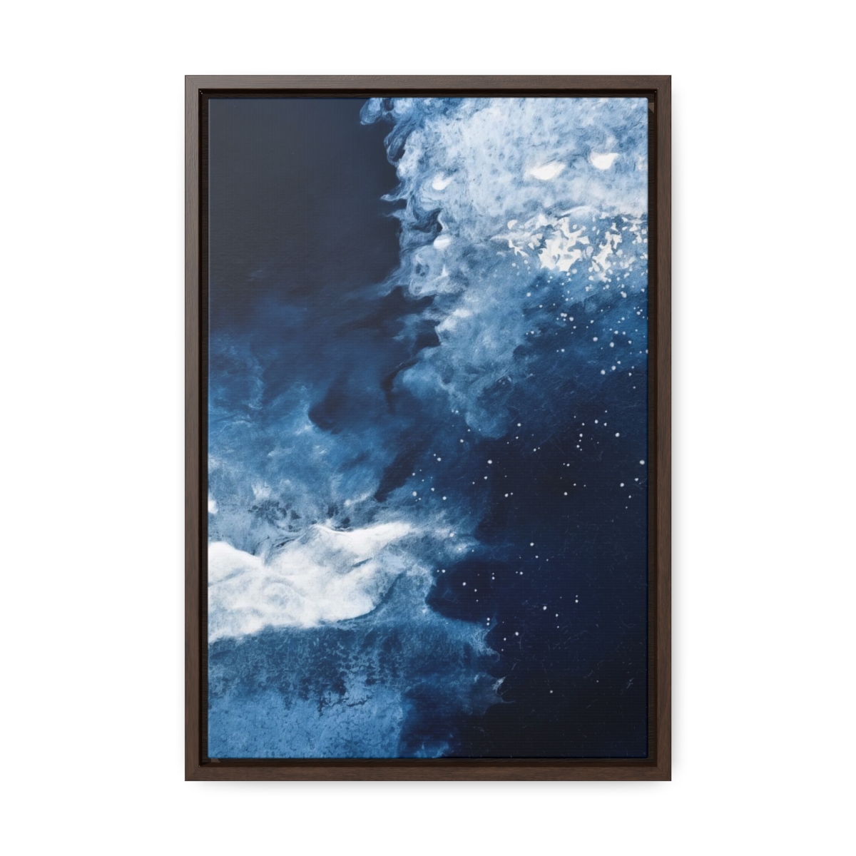 Icy Currents Blue Abstract Art | Framed Gallery Canvas Wrap