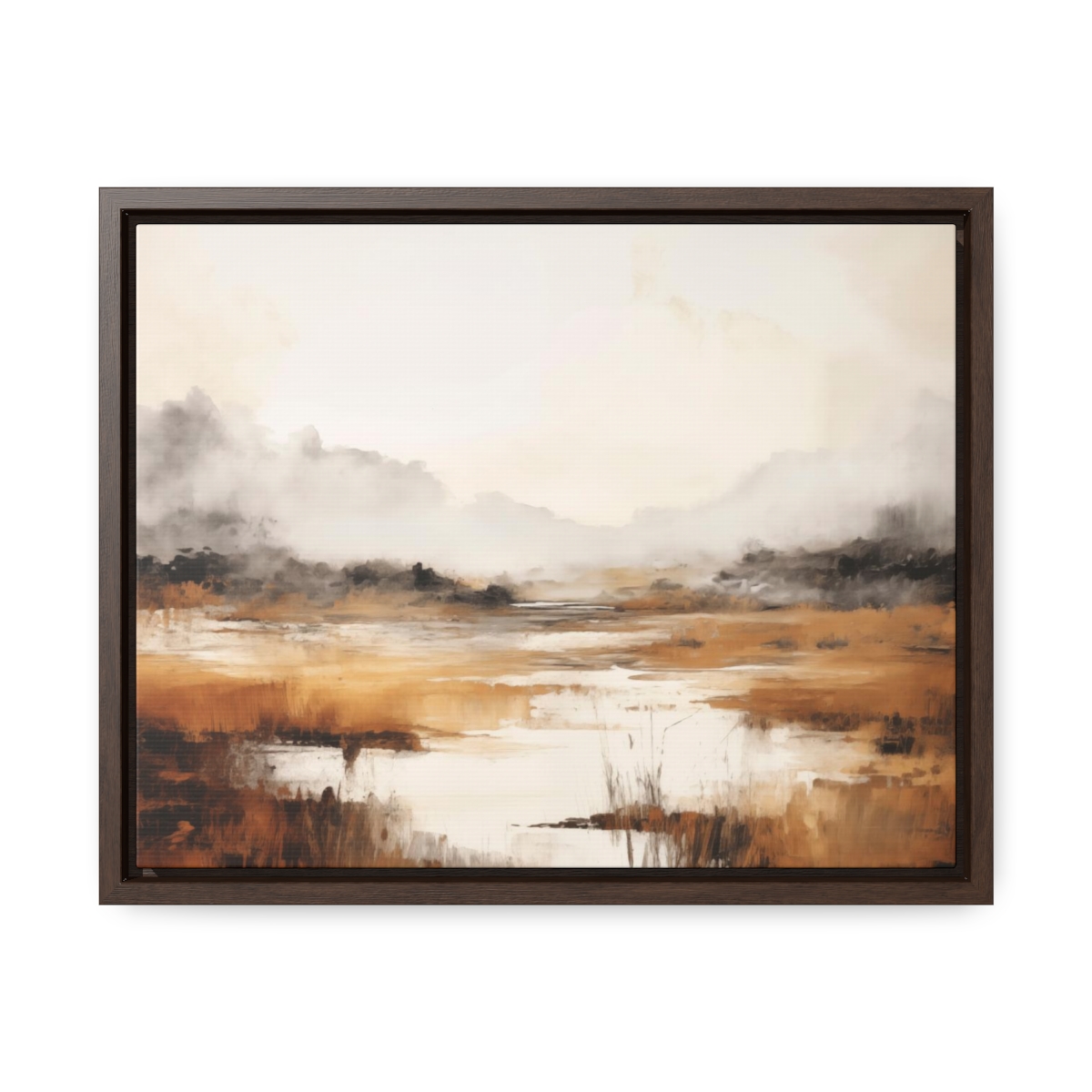Coastal Serenity at Dusk: Fog | Framed Gallery Canvas