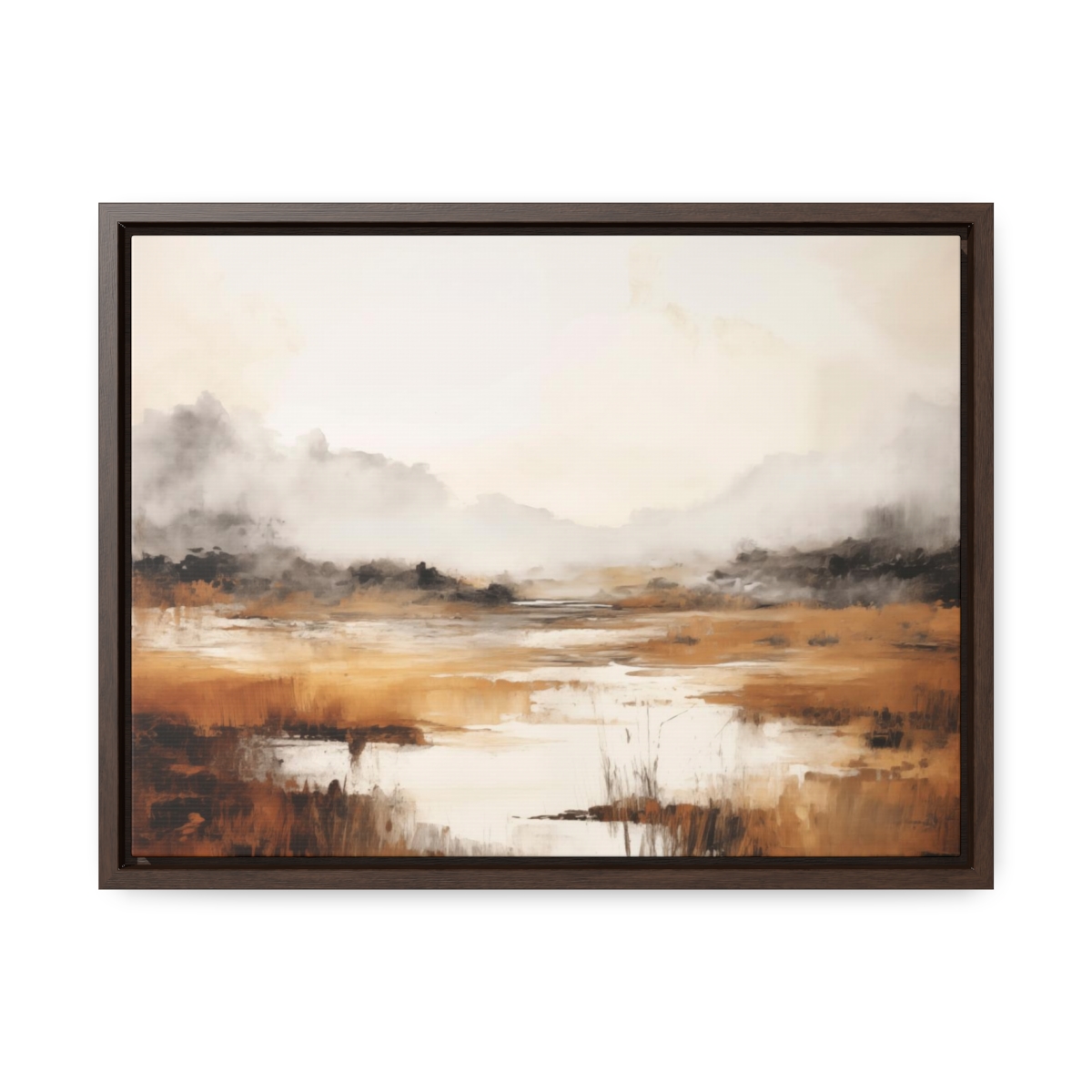 Coastal Serenity at Dusk: Fog | Framed Gallery Canvas