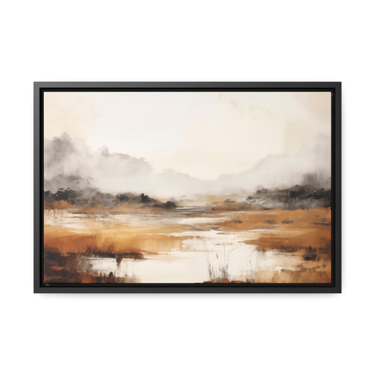 Coastal Serenity at Dusk: Fog | Framed Gallery Canvas