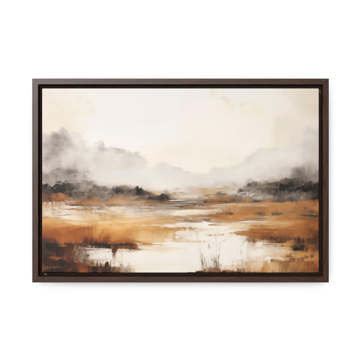 Coastal Serenity at Dusk: Fog | Framed Gallery Canvas