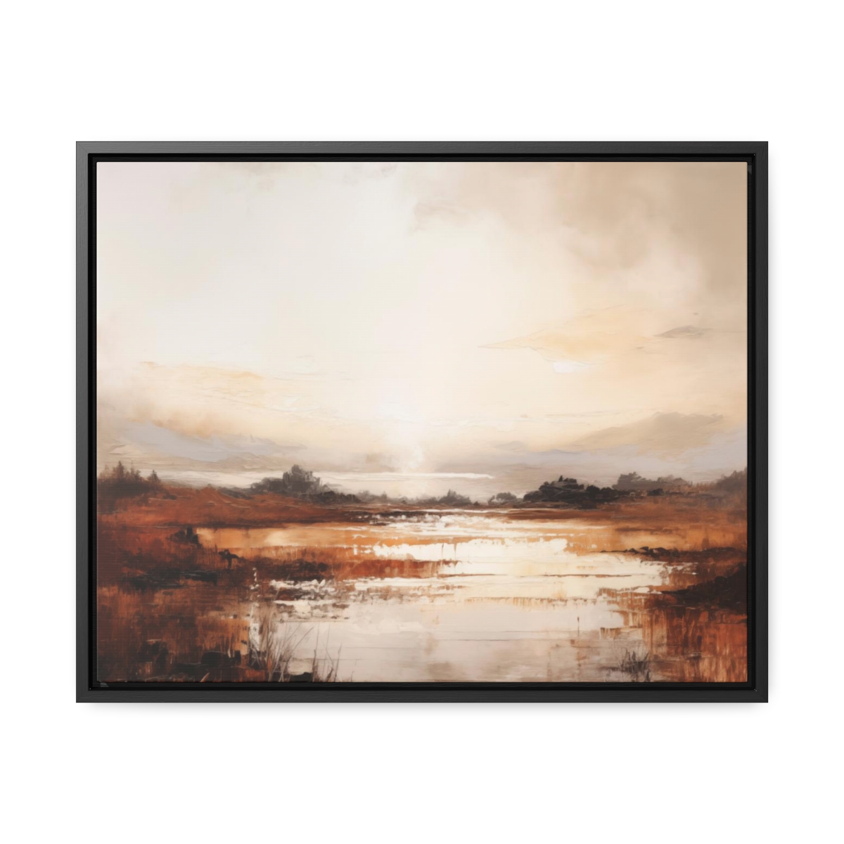 Coastal Serenity at Dusk: Sunset | Framed Gallery Canvas