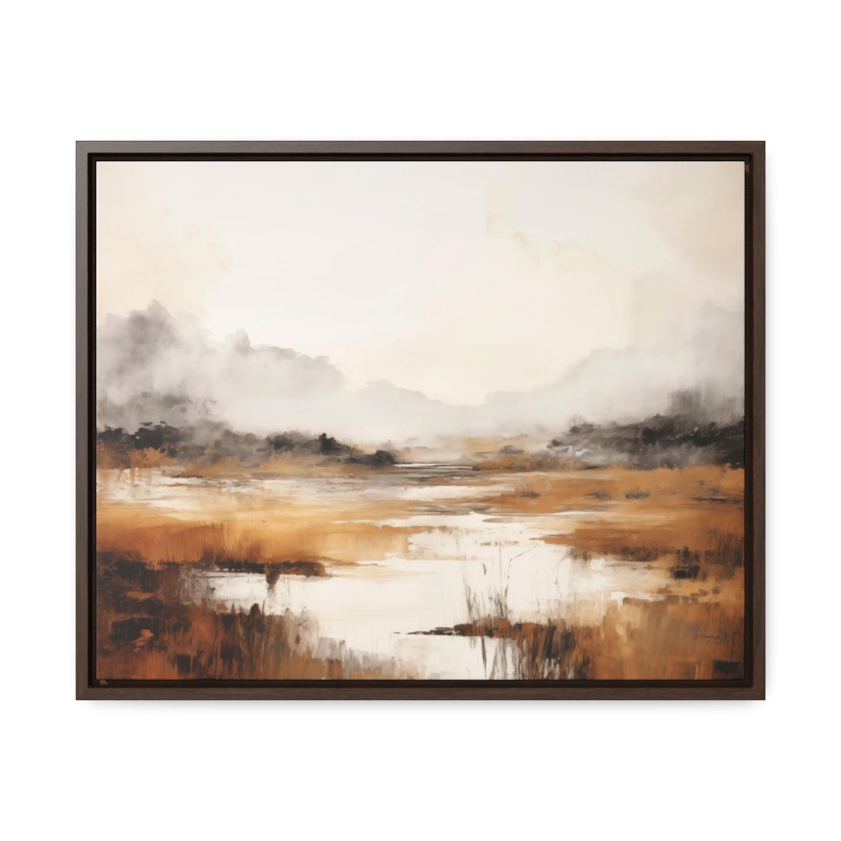 Coastal Serenity at Dusk: Fog | Framed Gallery Canvas