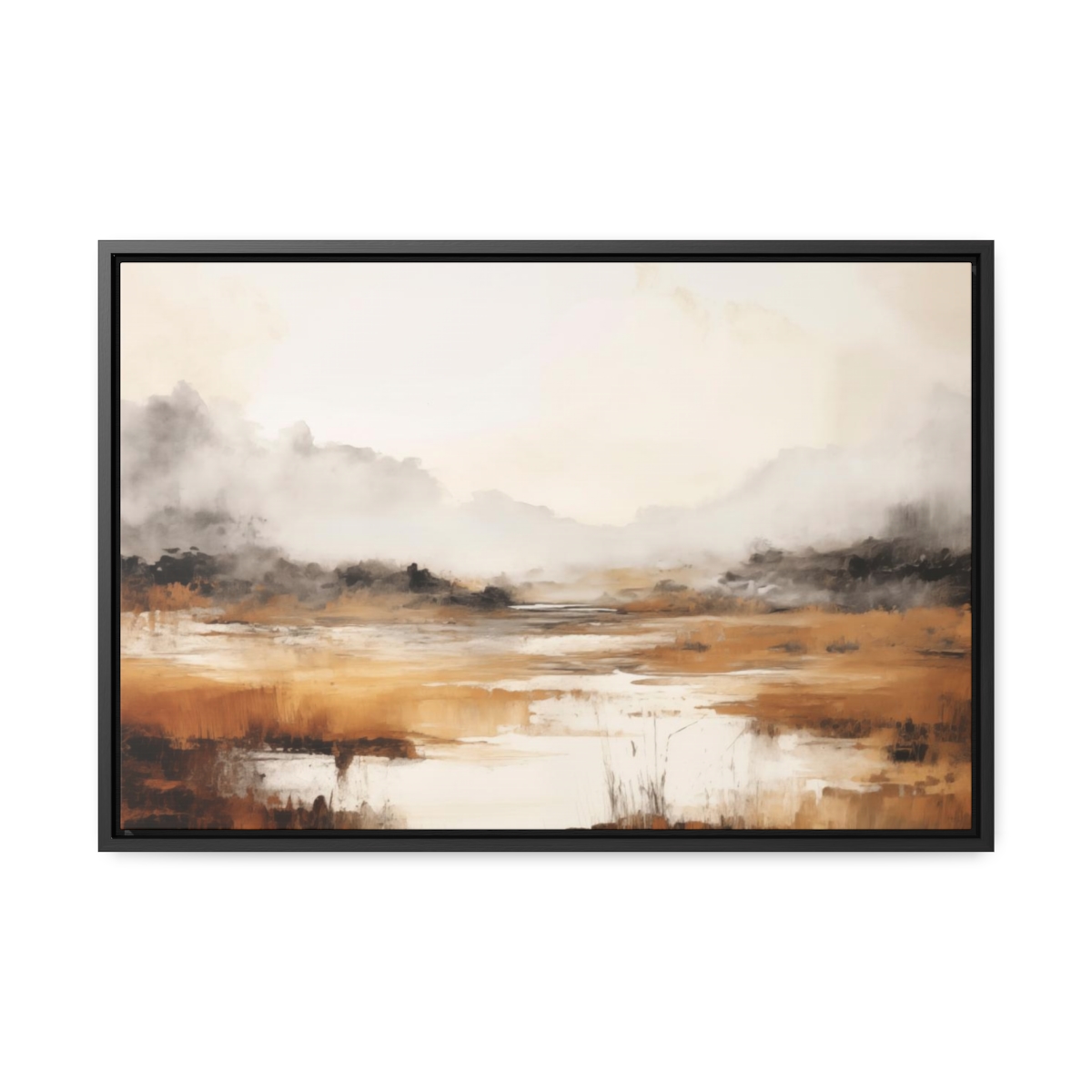 Coastal Serenity at Dusk: Fog | Framed Gallery Canvas