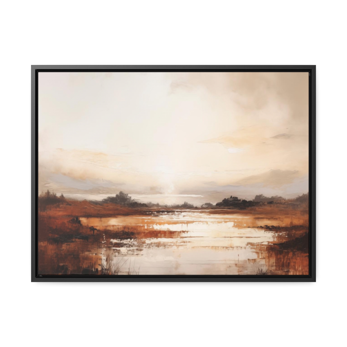 Coastal Serenity at Dusk: Sunset | Framed Gallery Canvas
