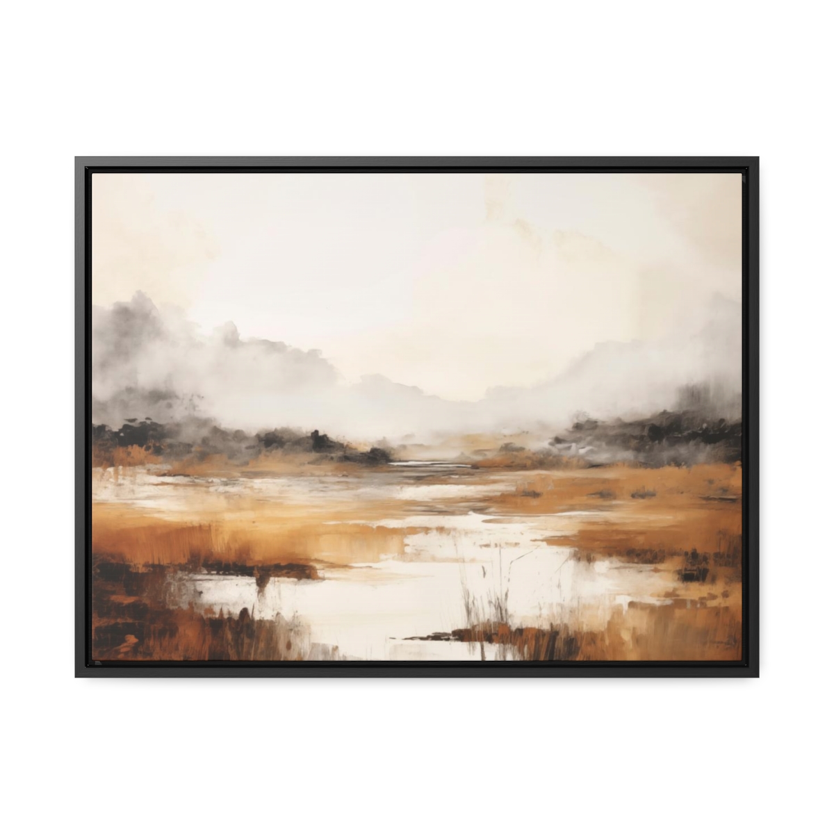 Coastal Serenity at Dusk: Fog | Framed Gallery Canvas