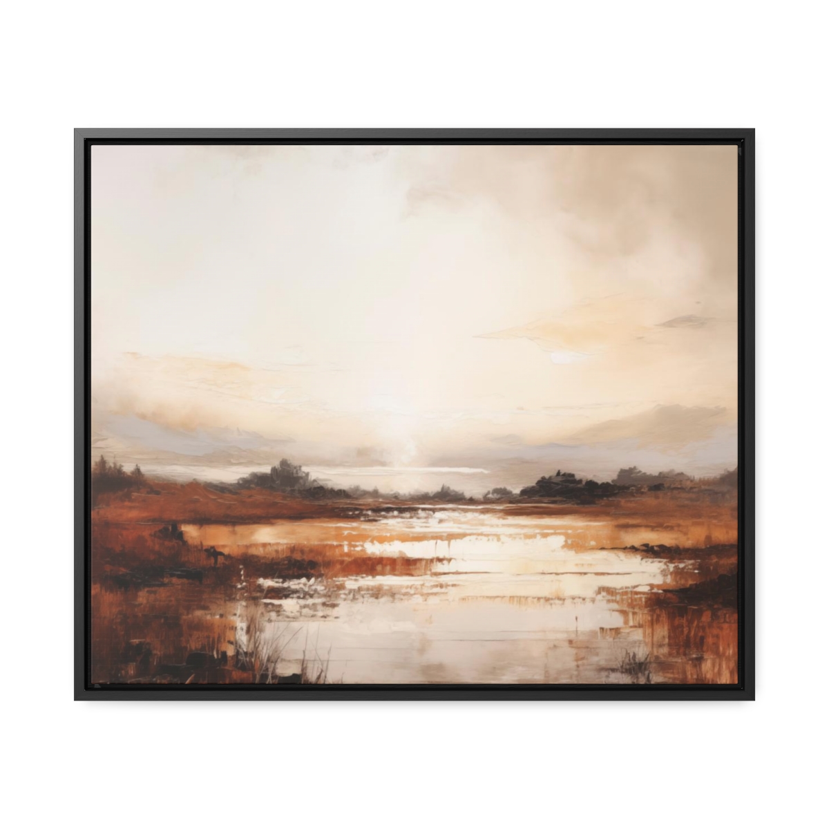 Coastal Serenity at Dusk: Sunset | Framed Gallery Canvas