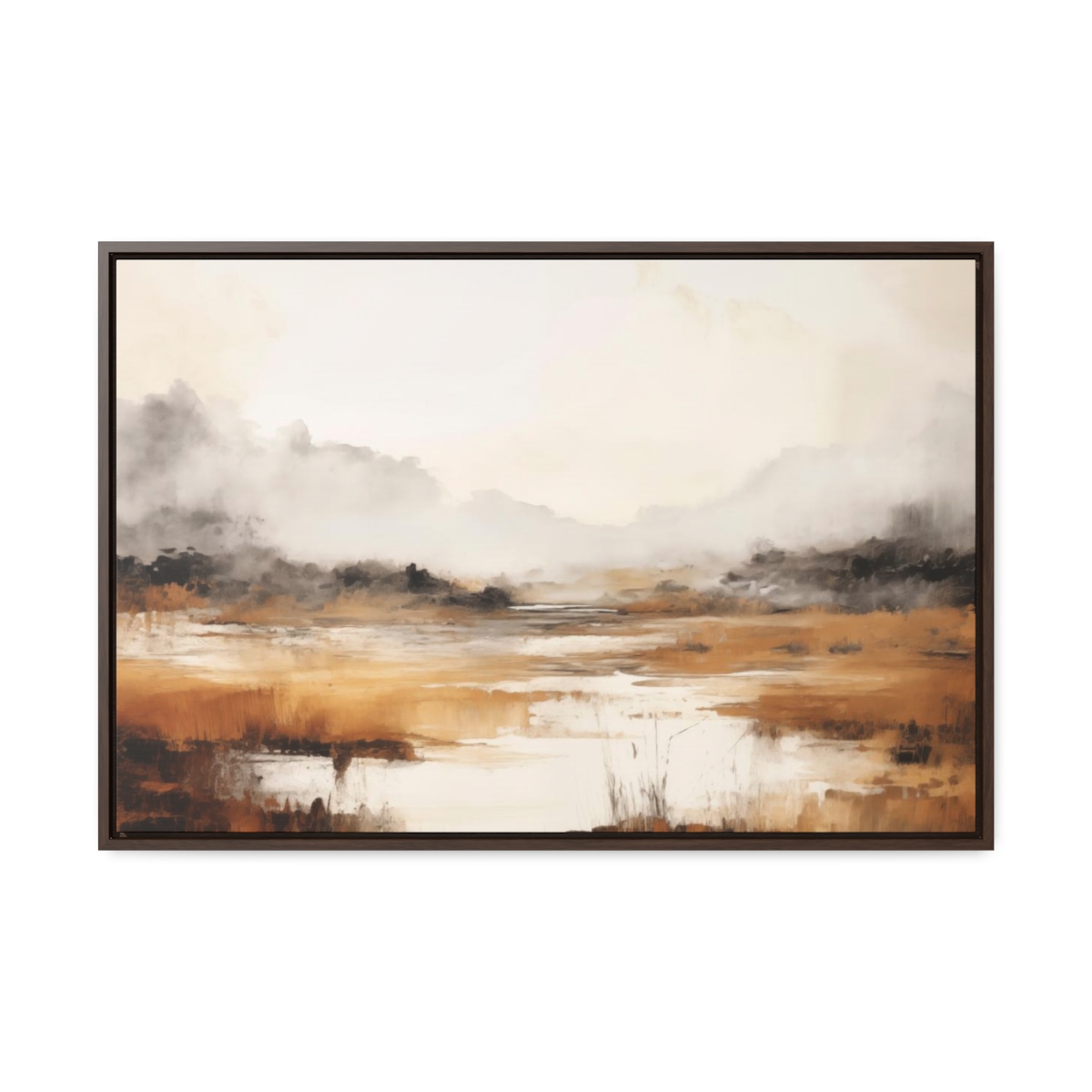 Coastal Serenity at Dusk: Fog | Framed Gallery Canvas