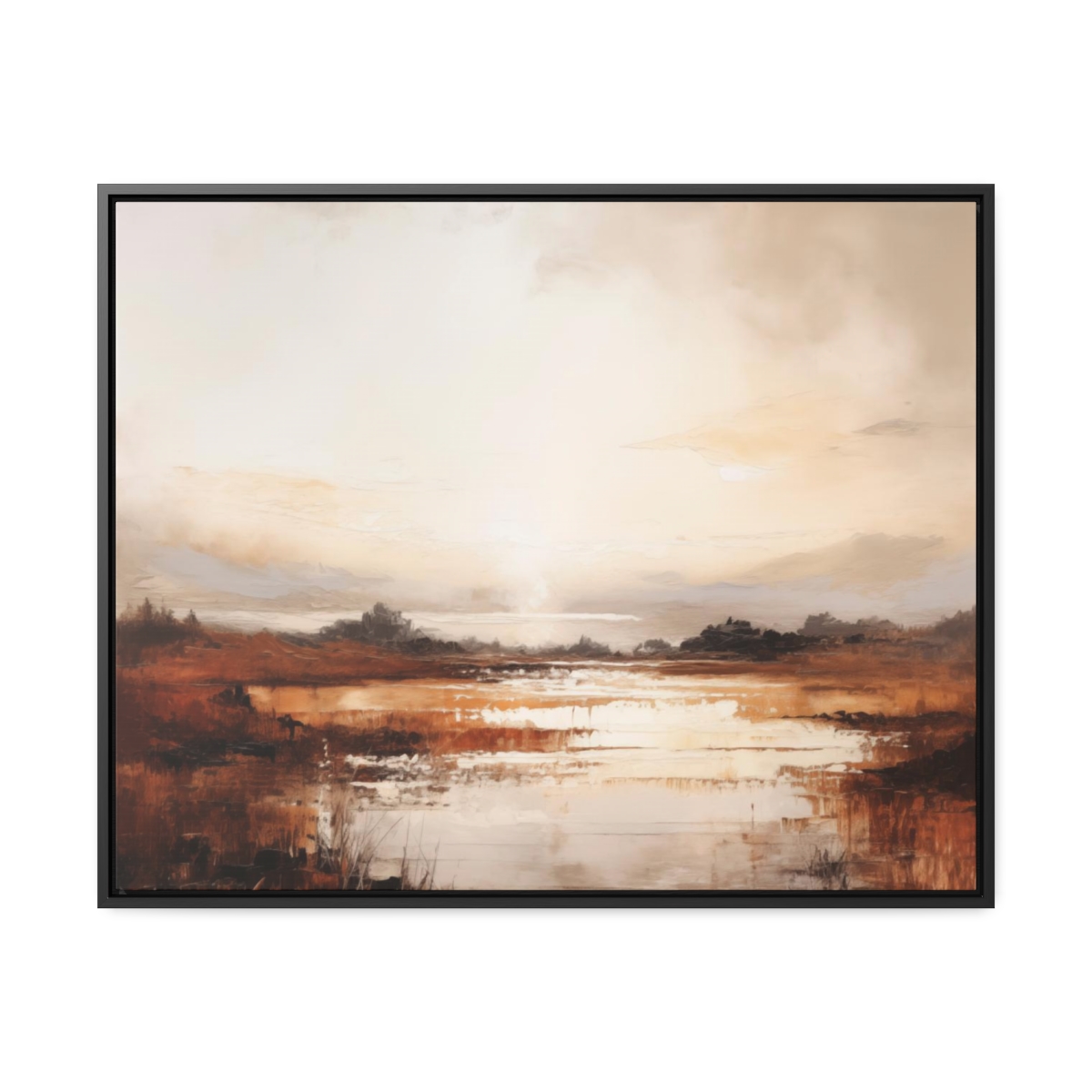 Coastal Serenity at Dusk: Sunset | Framed Gallery Canvas